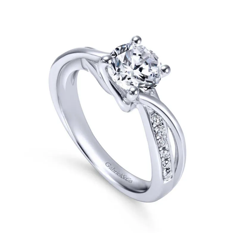 Gabriel & Co. 14k White Gold Contemporary Bypass Engagement Ring