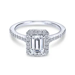 Gabriel & Co. 14k White Gold Contemporary Halo Diamond Engagement Ring