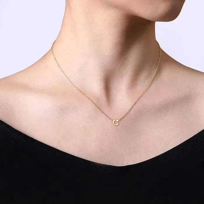 Gabriel & Co. Yellow Gold Initial Necklace