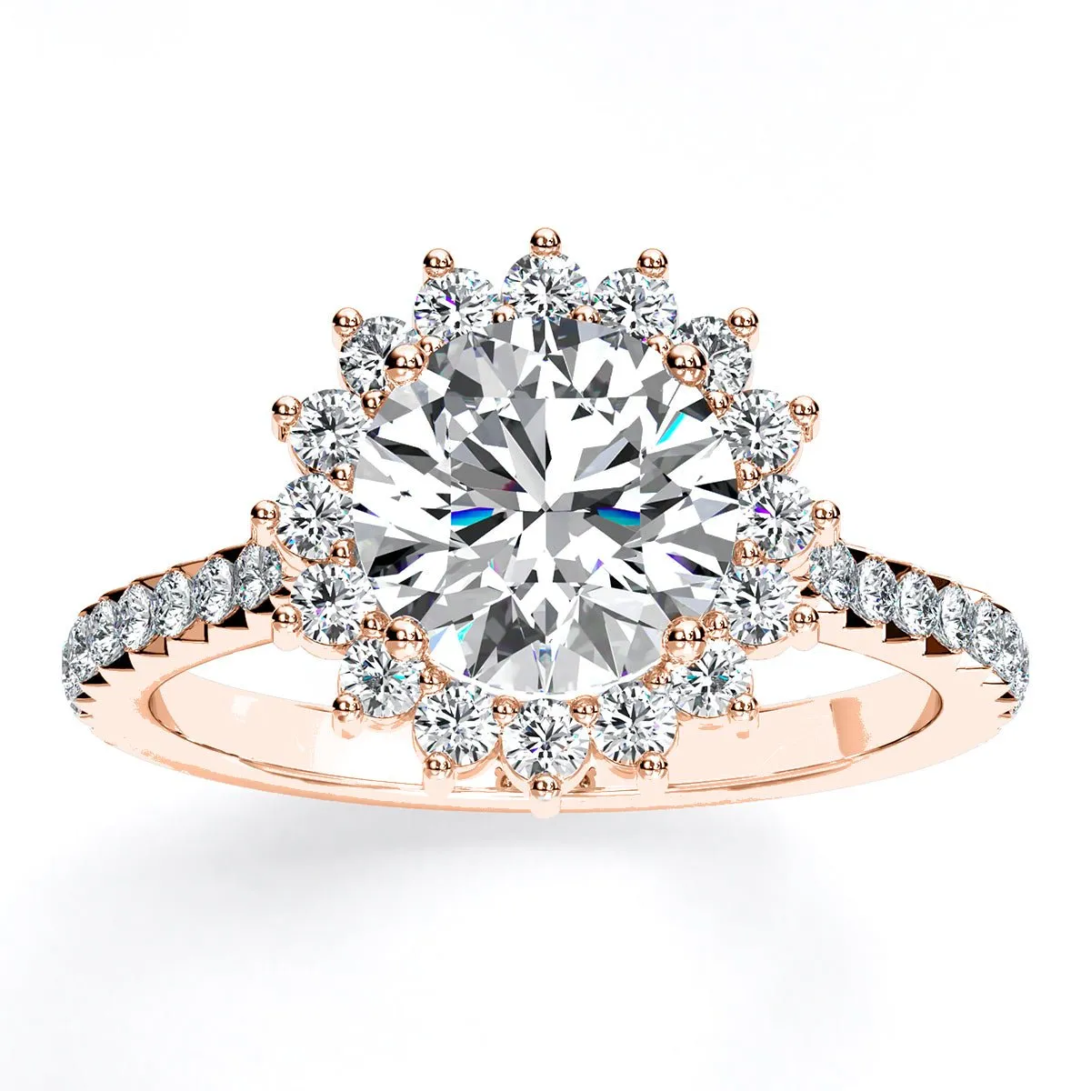 Gazania - Round Moissanite Engagement Ring