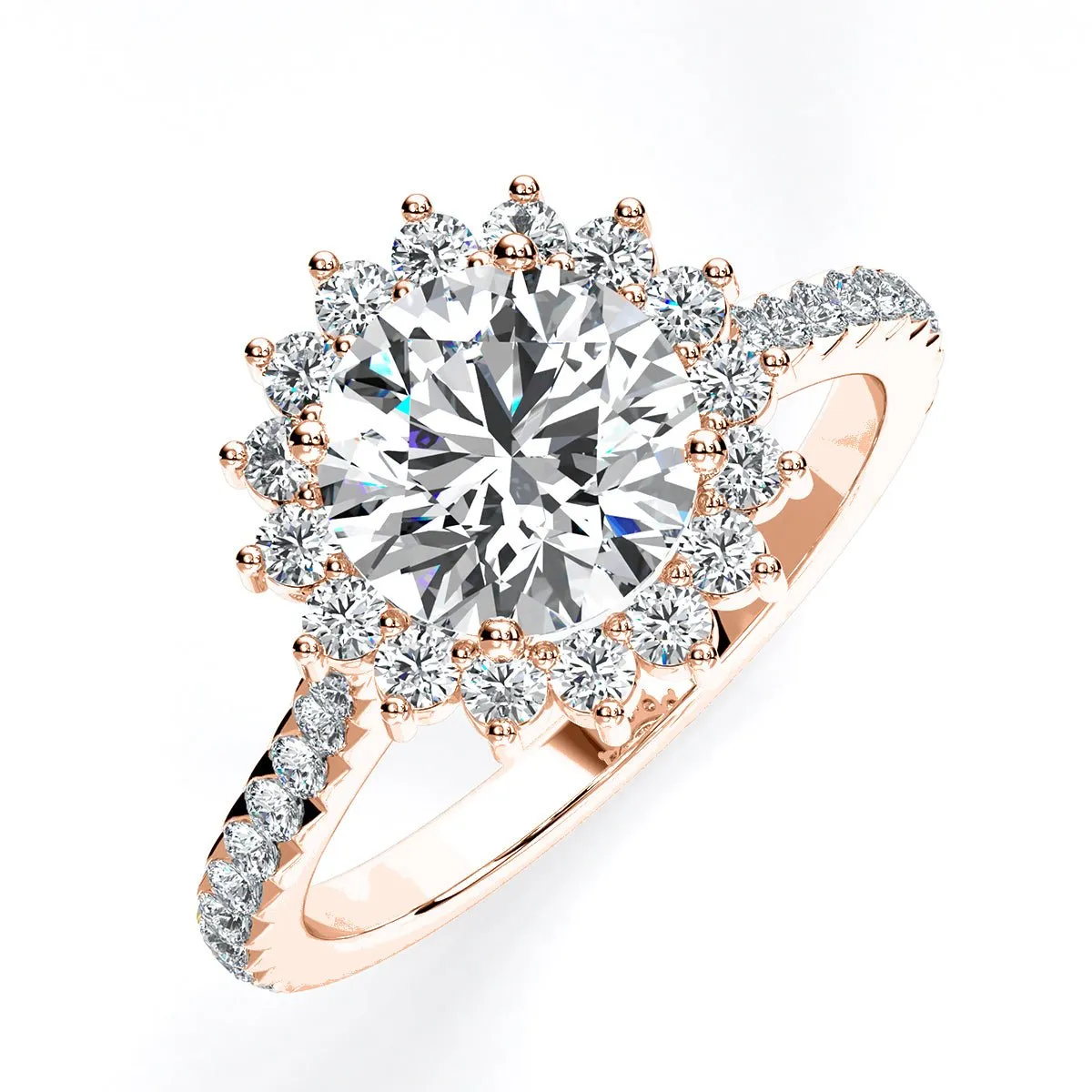 Gazania - Round Moissanite Engagement Ring