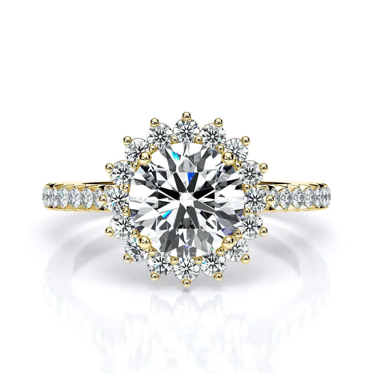 Gazania - Round Moissanite Engagement Ring