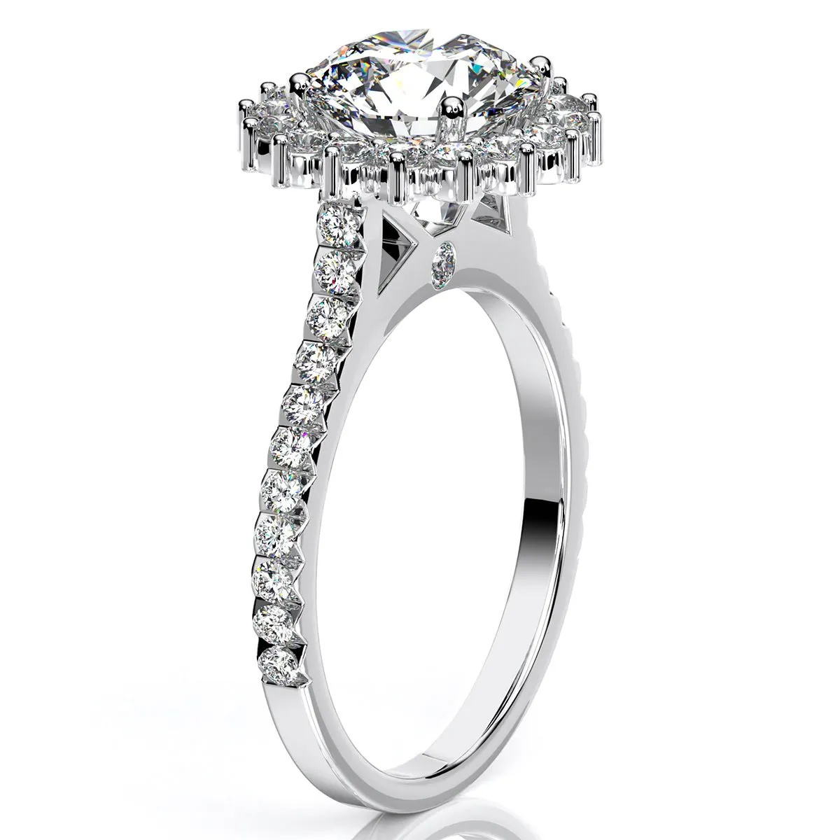 Gazania - Round Moissanite Engagement Ring