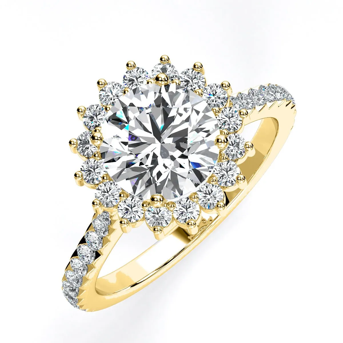 Gazania - Round Moissanite Engagement Ring