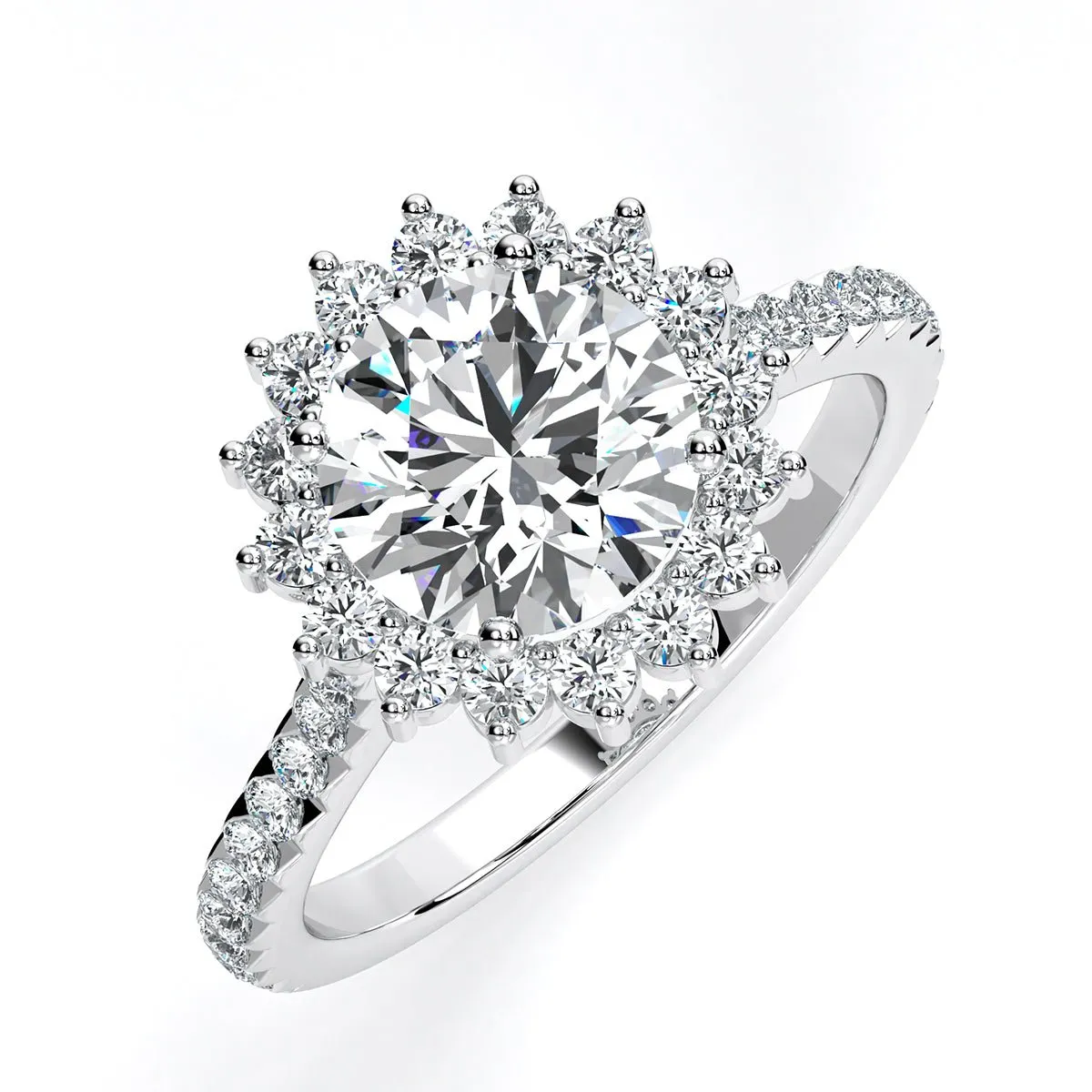 Gazania - Round Moissanite Engagement Ring