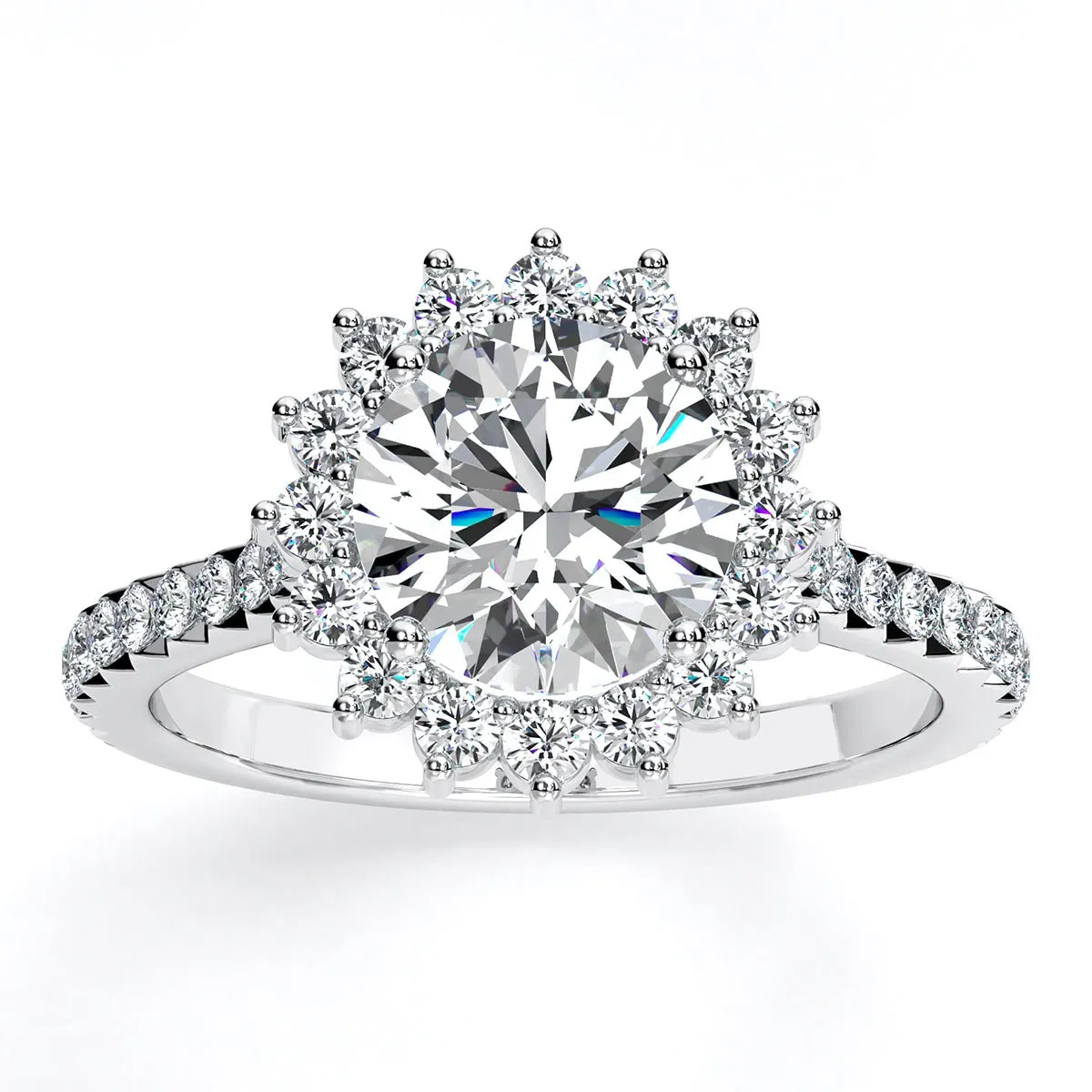 Gazania - Round Moissanite Engagement Ring