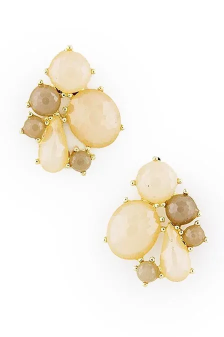 Gem Cluster Stud Earrings