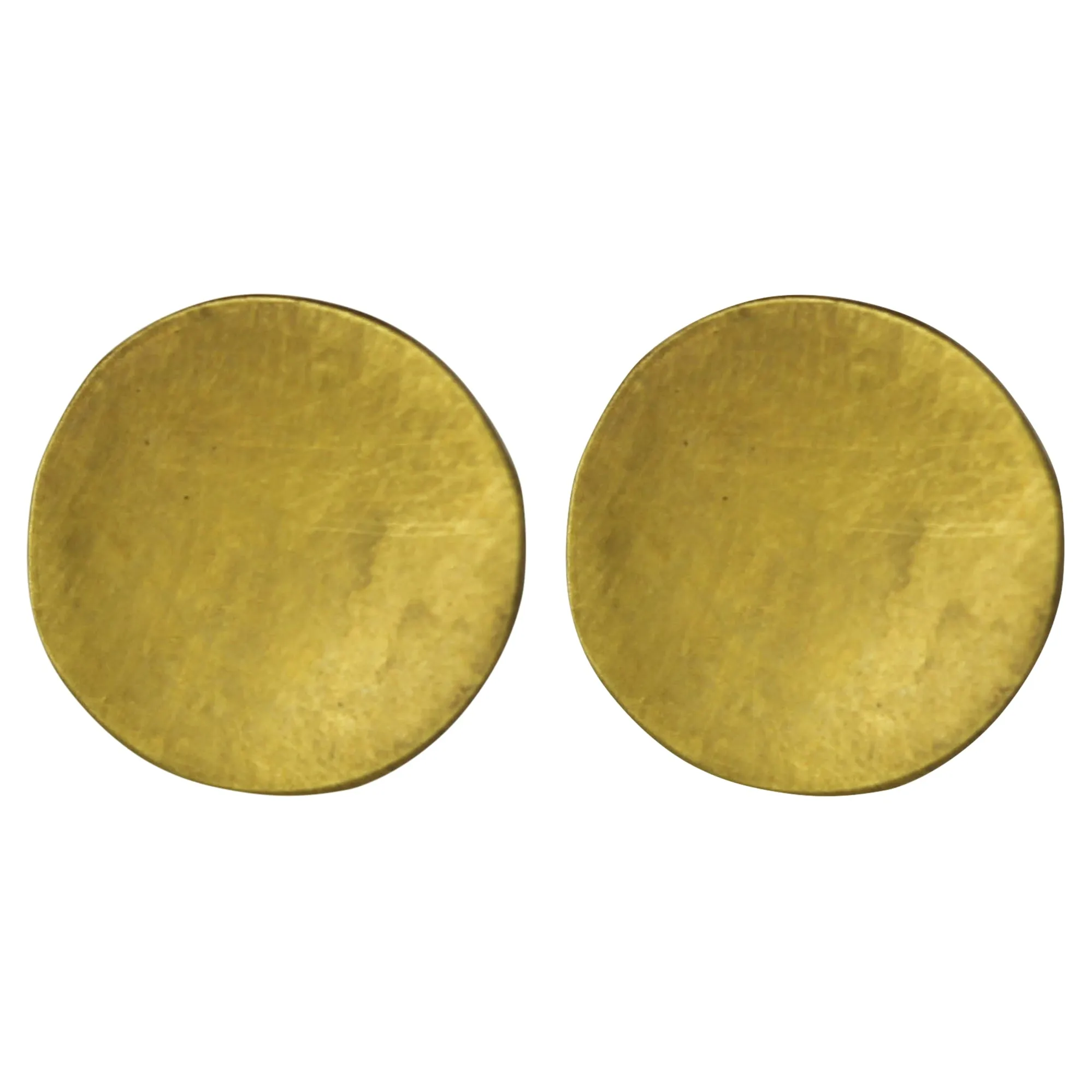 Gia Circle Post Earring, Brass