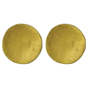 Gia Circle Post Earring, Brass