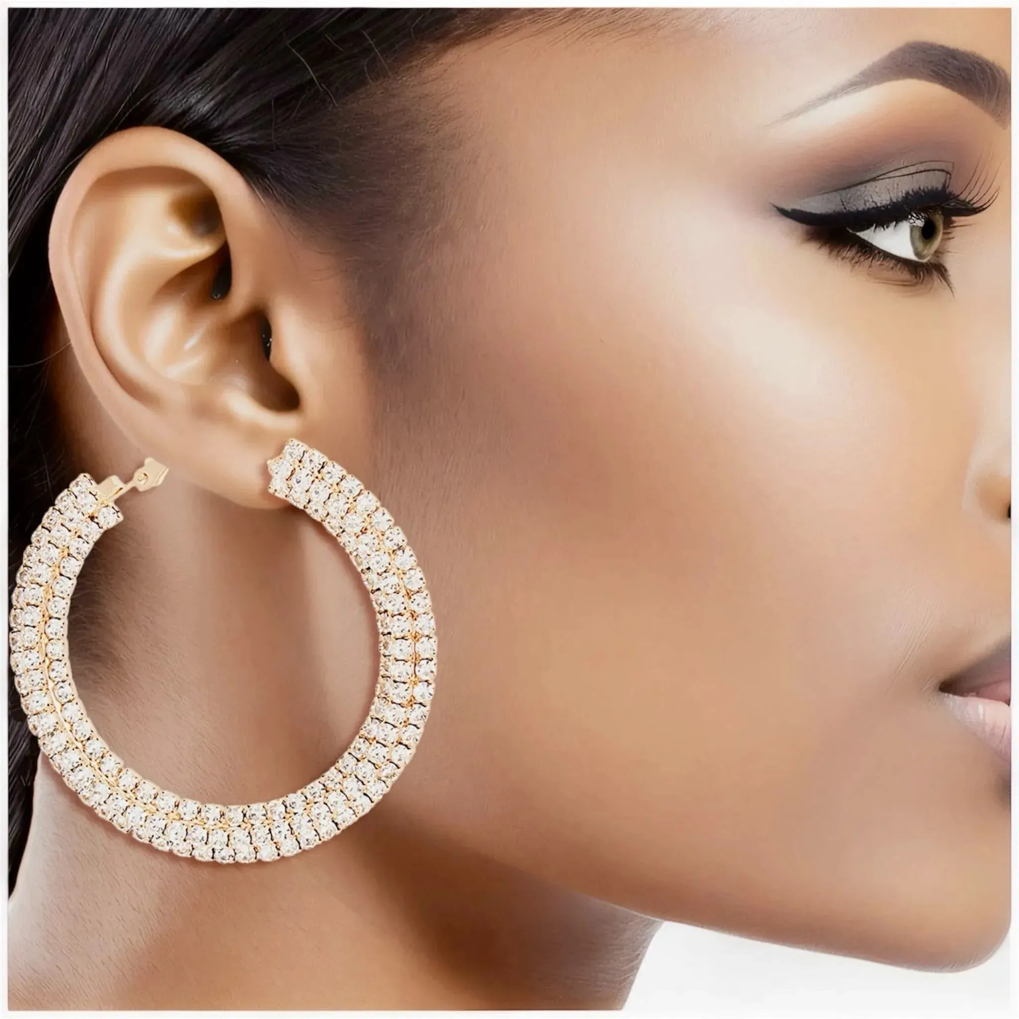 Glam Gold Shimmering Hoop Earrings: Bold Elegance for Every Occasion