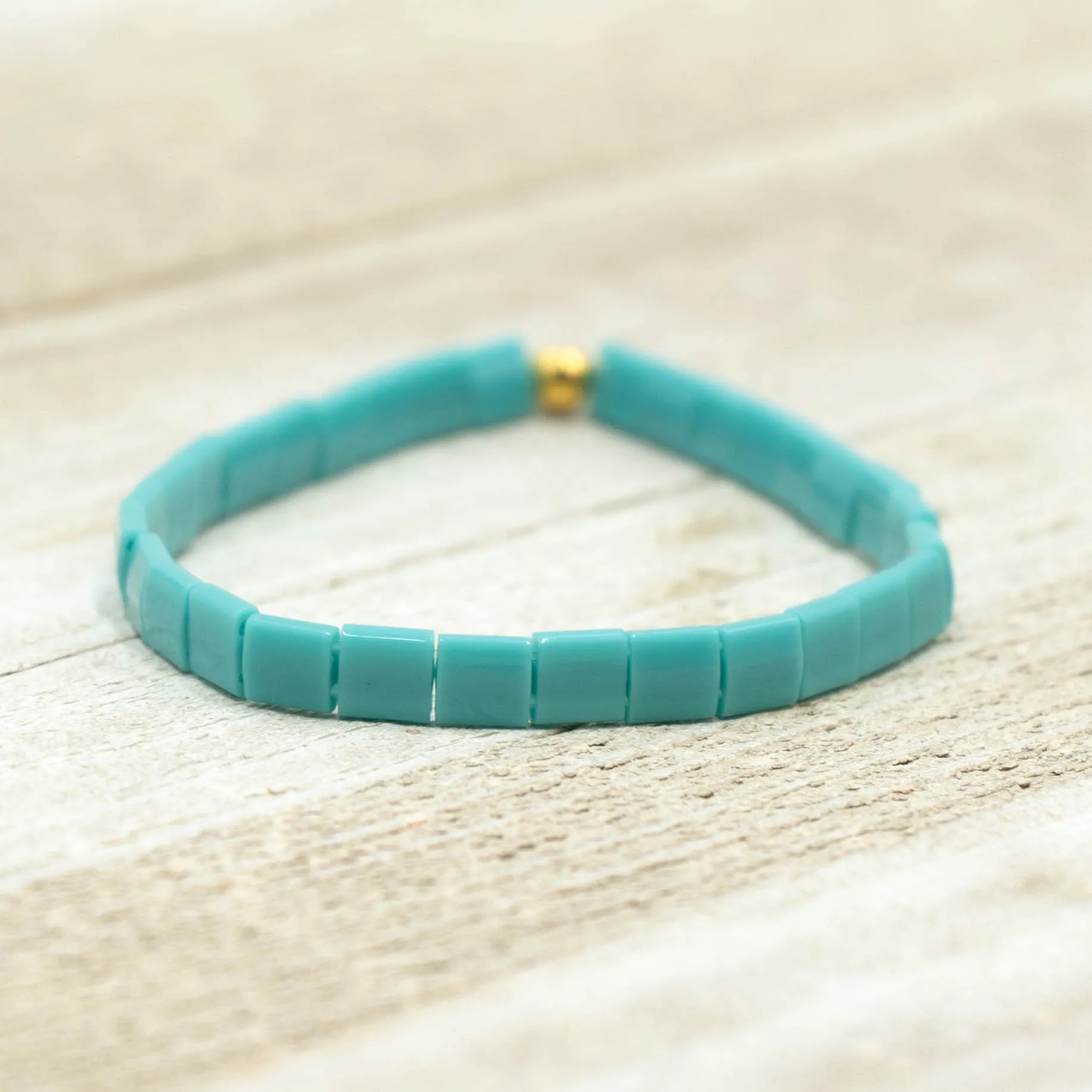 GLOSSY TEAL - Tila Bead Bracelet | Single