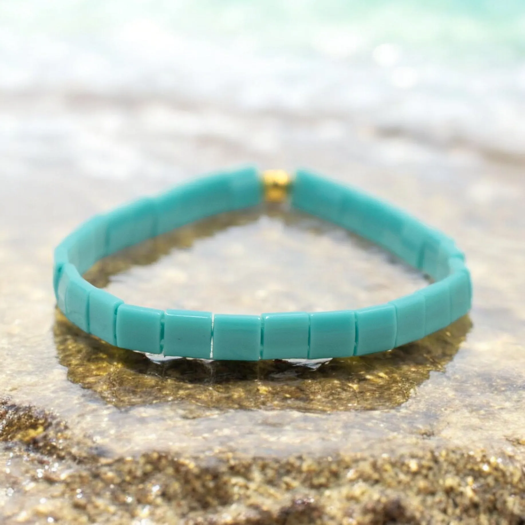 GLOSSY TEAL - Tila Bead Bracelet | Single