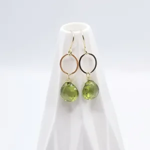 Gold Fill Peridot Drop Earrings