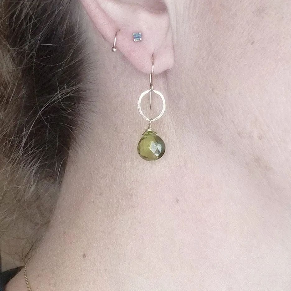 Gold Fill Peridot Drop Earrings