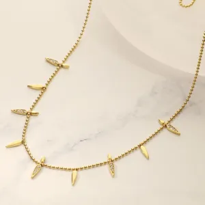 Gold-Filled Pave Spike Necklace