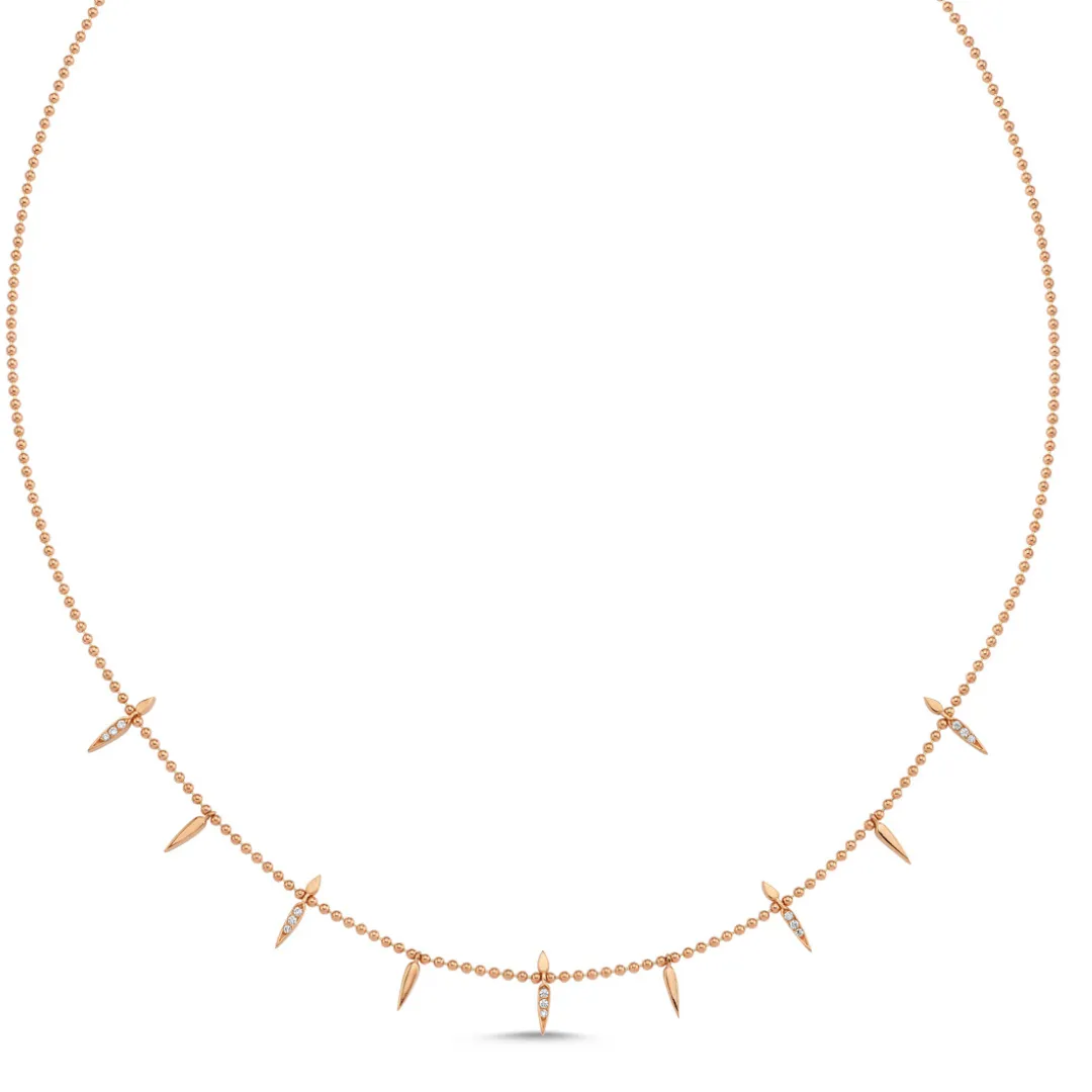 Gold-Filled Pave Spike Necklace