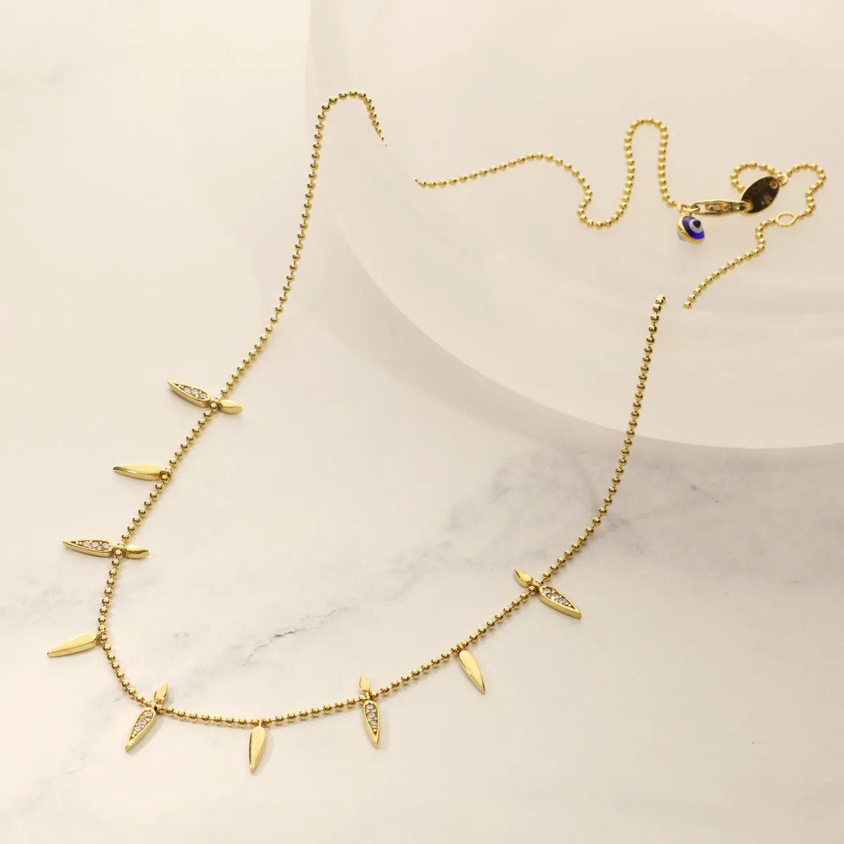 Gold-Filled Pave Spike Necklace