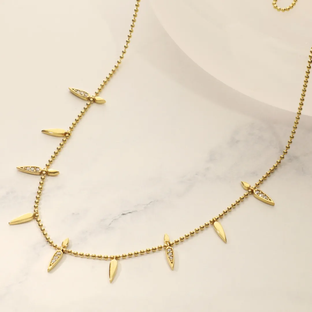 Gold-Filled Pave Spike Necklace