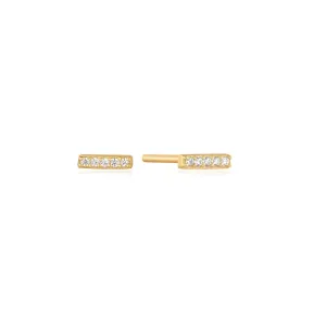 Gold Glam Bar Stud Earrings