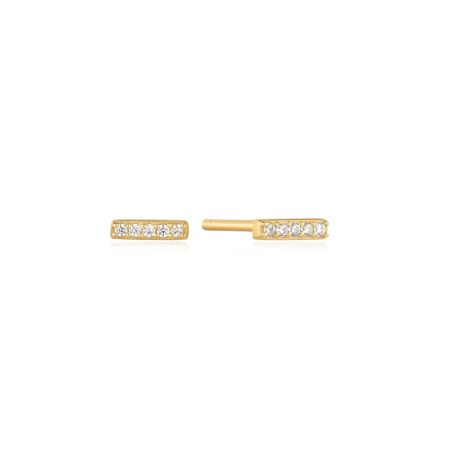 Gold Glam Bar Stud Earrings