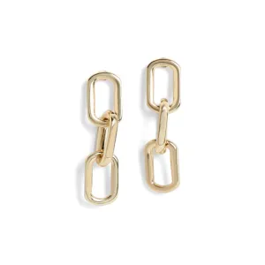 Gold Links Hoop Earrings