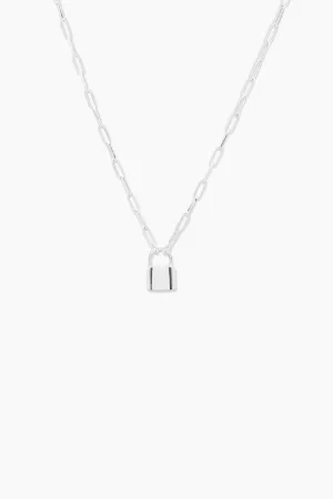 Gorjana Kara Padlock Charm Necklace in Silver