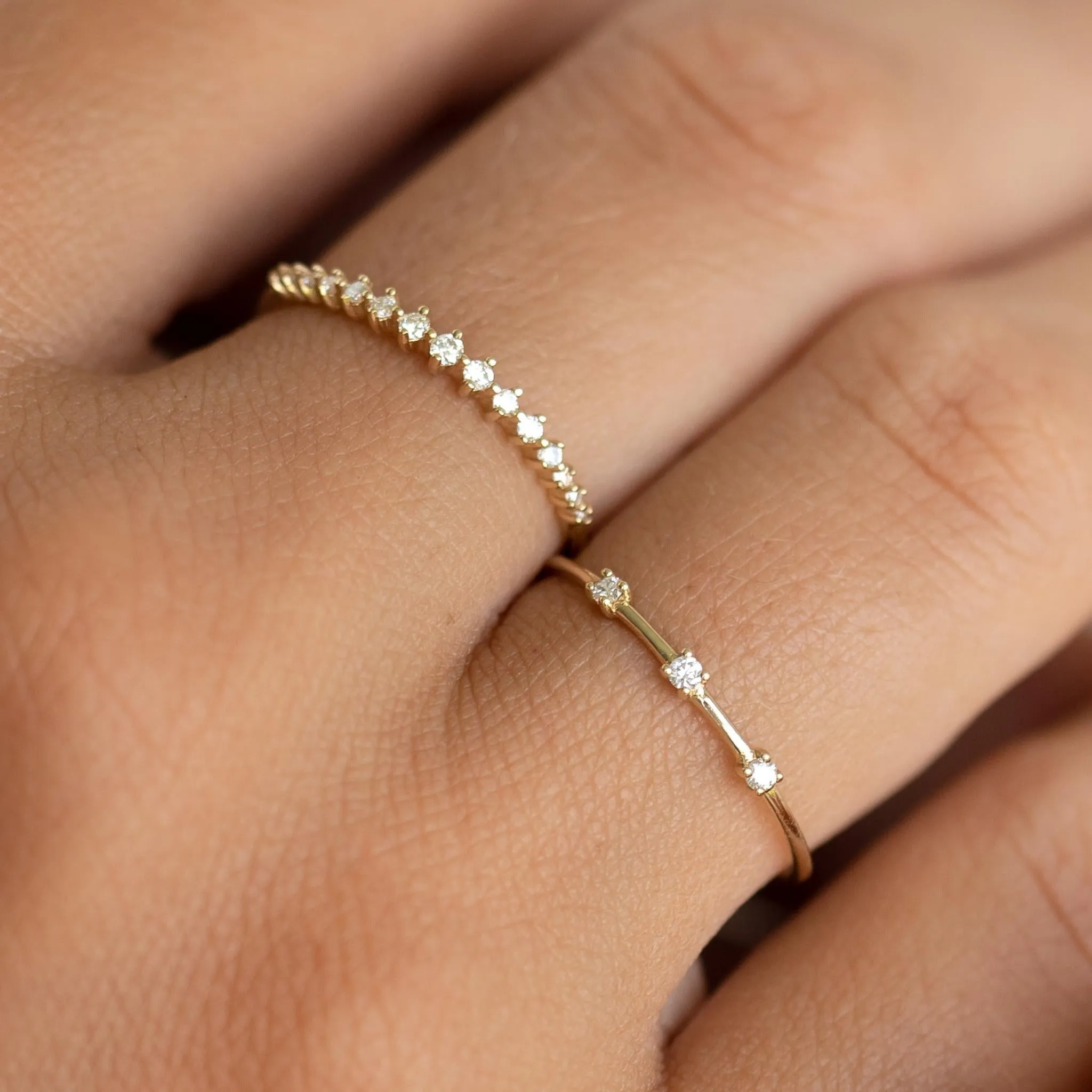 Graduated Diamond Ring 14k Gold - Ophelia