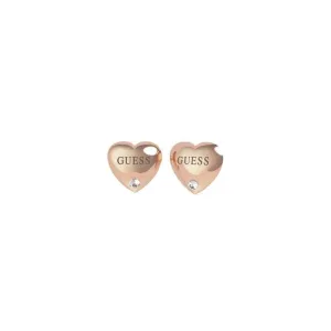 Guess Is For Lovers Bold Heart Rose Gold Stud Earrings UBE70106