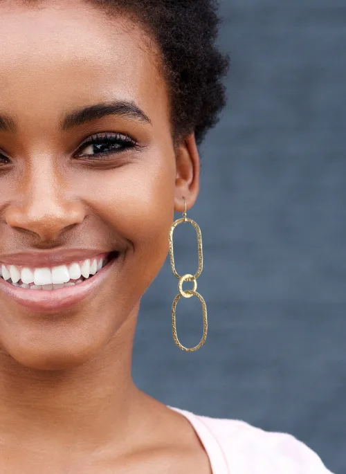 Hammered Oval Earrings