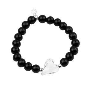 Heart Bling | Stone Beaded Bracelet | Onyx - Intention