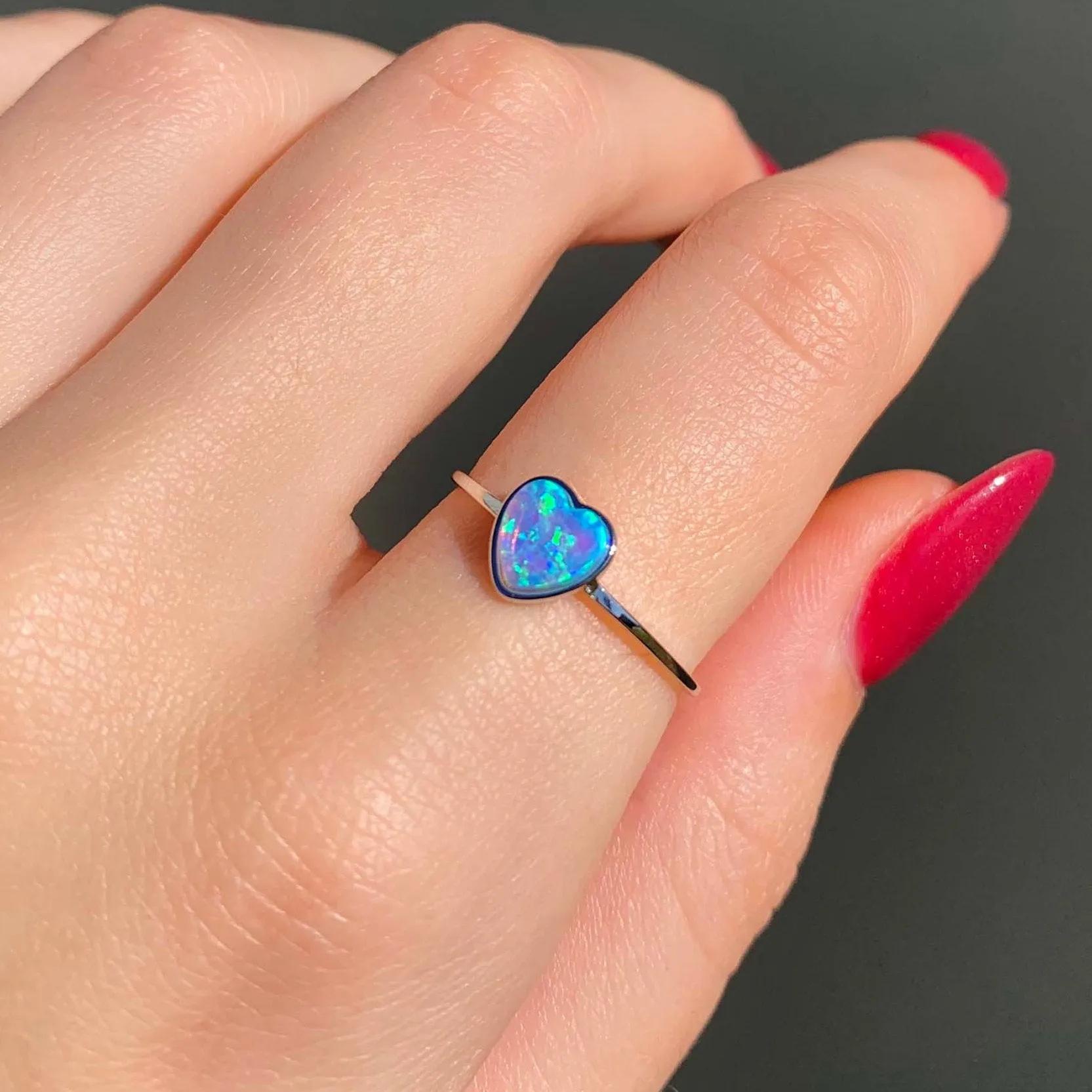 Heart Opal Ring