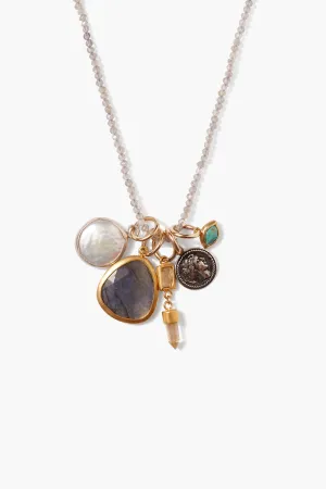 Hypatia Charm Necklace Labradorite Mix