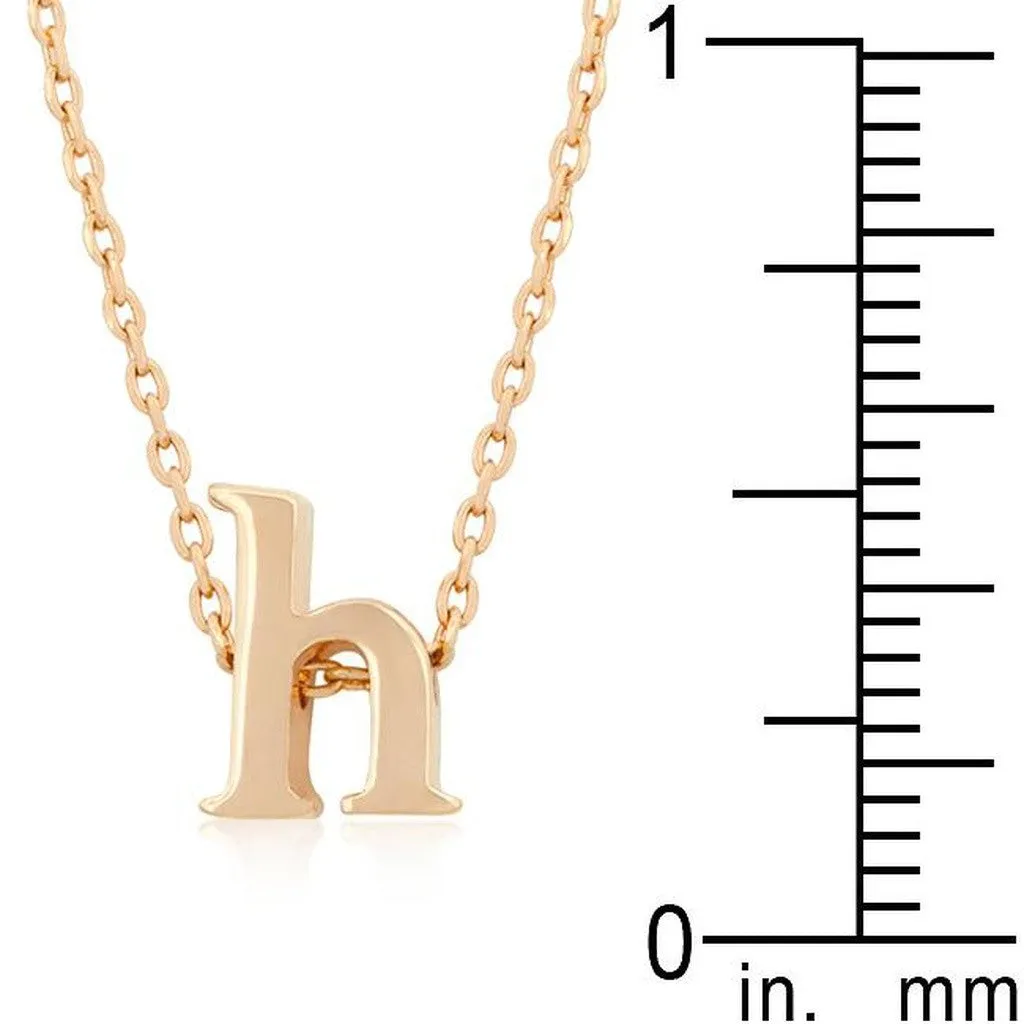 Initial H Rose Gold Pendant