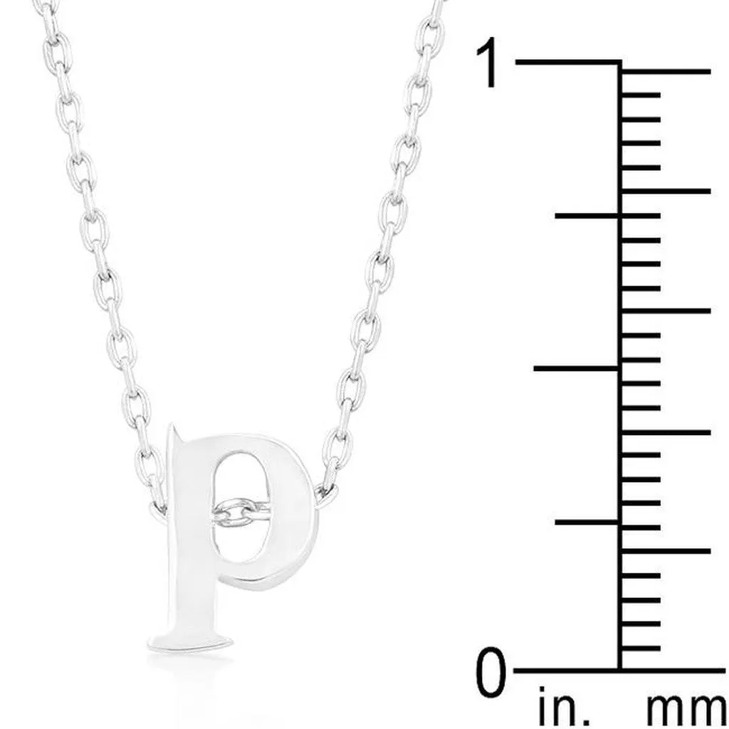 Initial P Silver Pendant