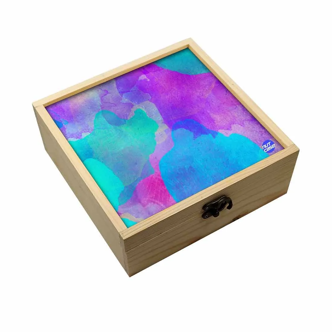 Jewellery Box Makepup Organizer -  Blue Purple Watercolor