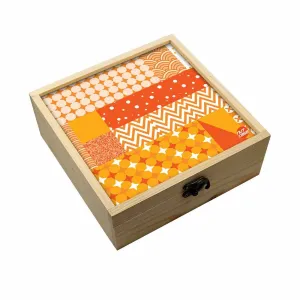 Jewellery Box Makepup Organizer -  Checkbox Pattern Orange