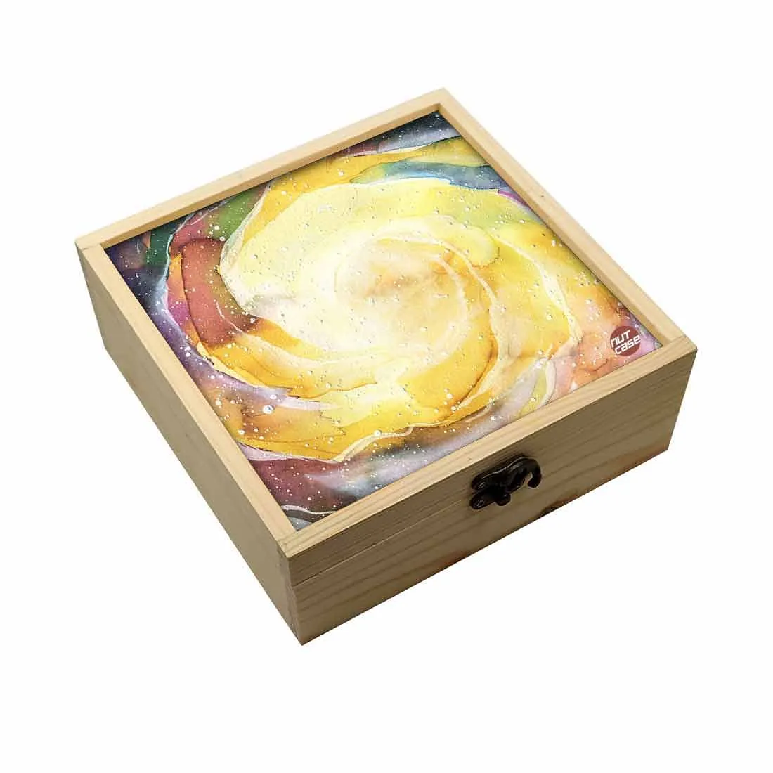 Jewellery Box Makepup Organizer -  Space Yellow Watercolor