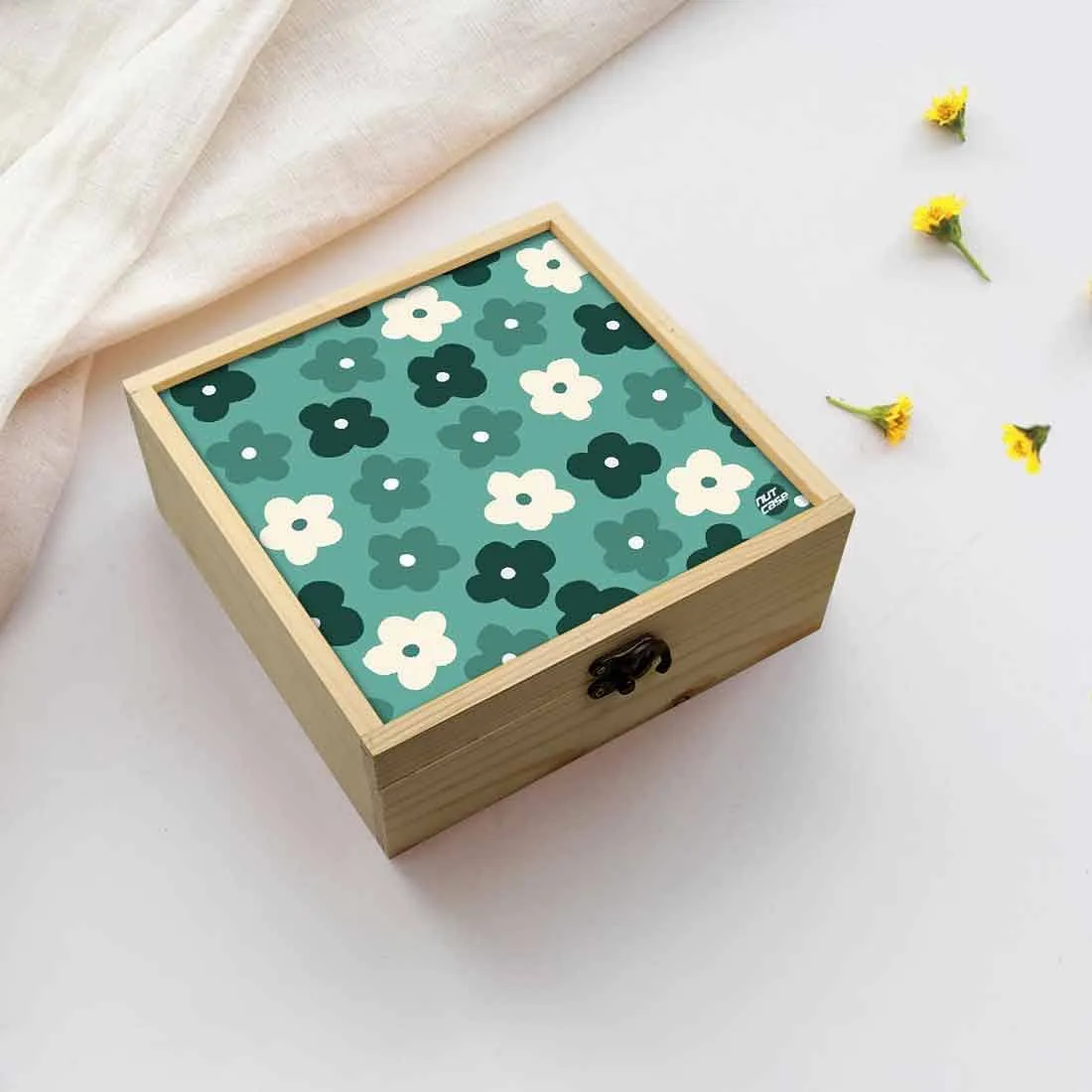 Jewellery Box Wooden Jewelry Organizer -  Irish Flowers