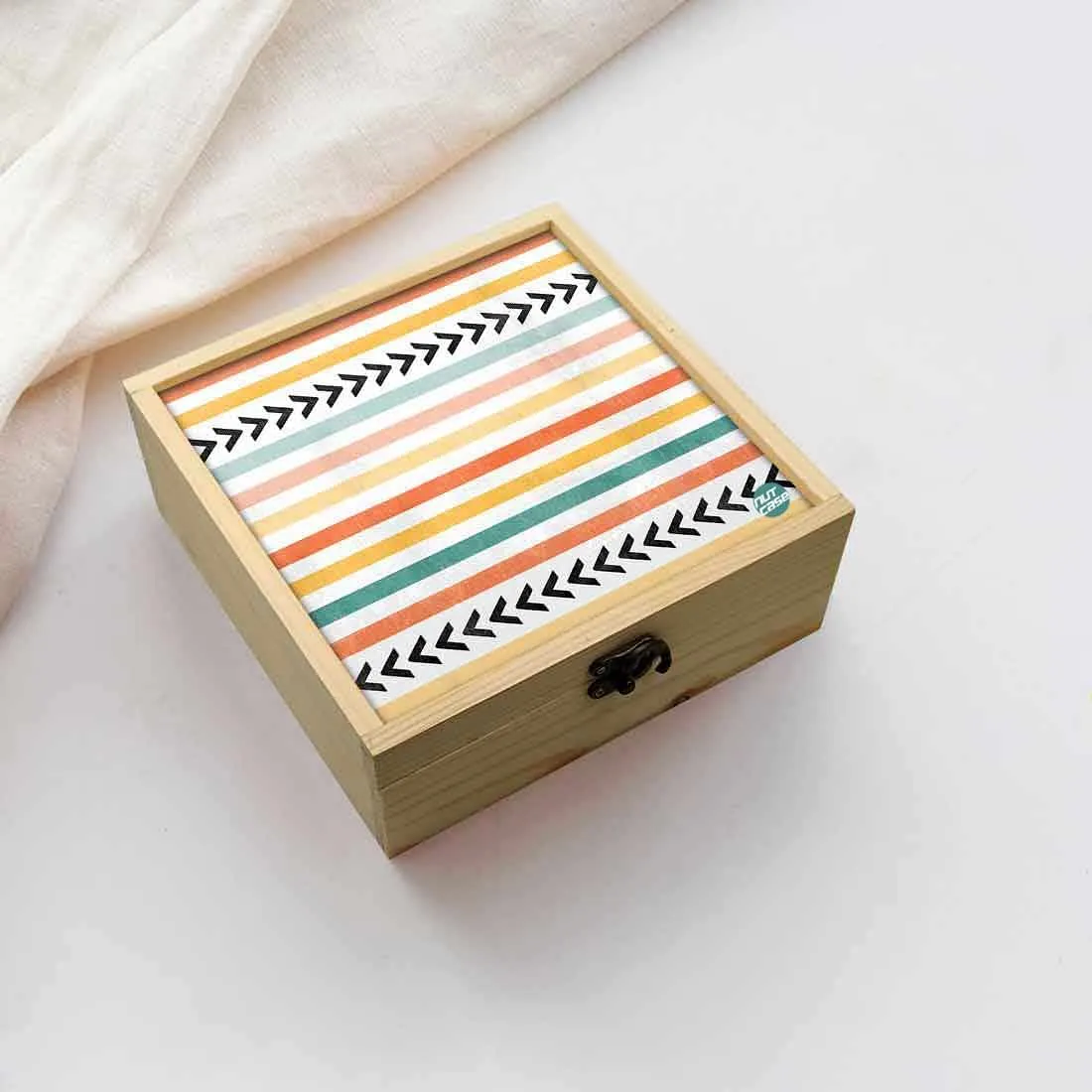 Jewellery Box Wooden Jewelry Organizer -  Lines & Arrows