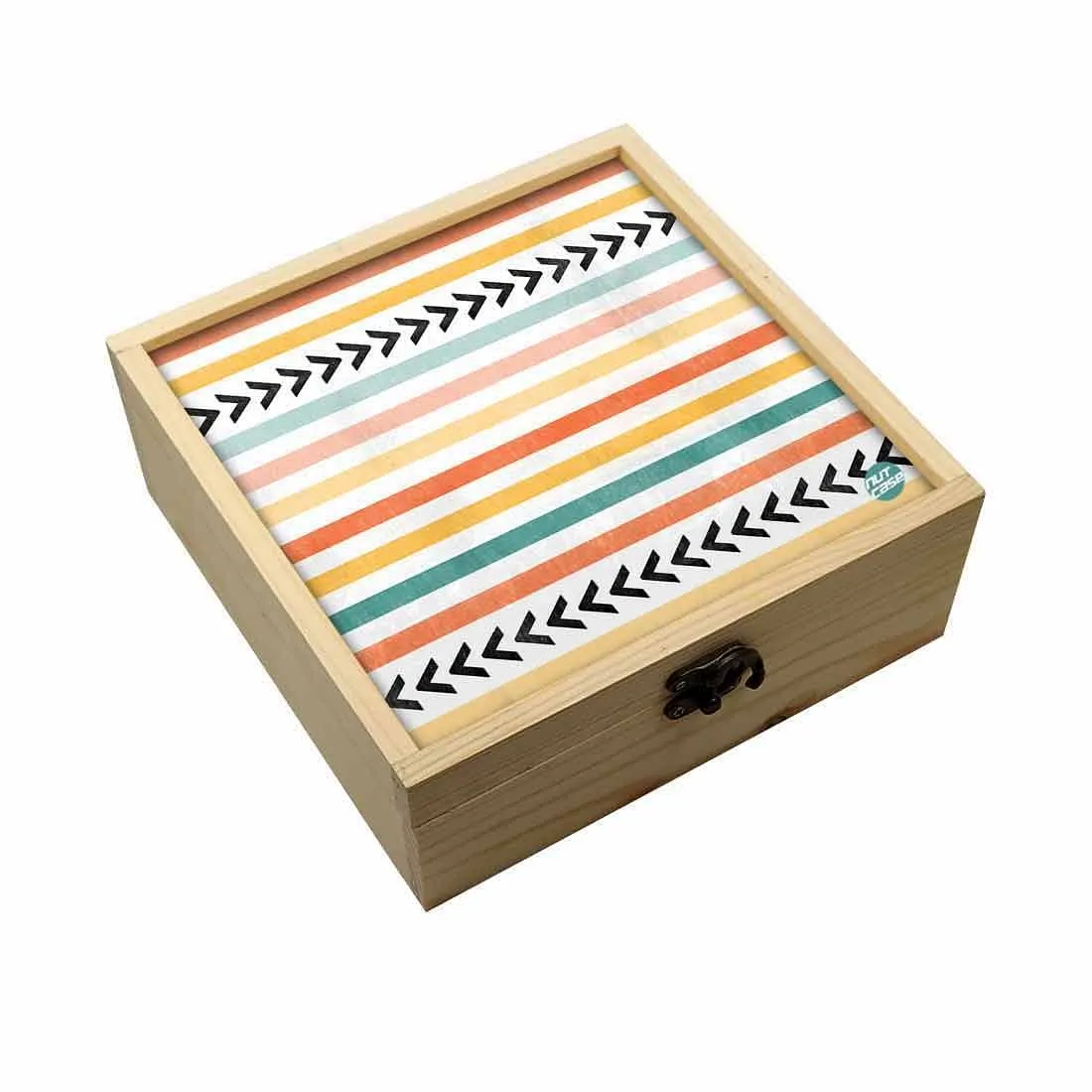 Jewellery Box Wooden Jewelry Organizer -  Lines & Arrows