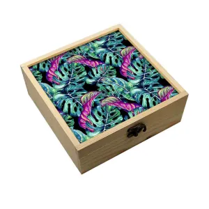 Jewellery Box Wooden Jewelry Organizer -  Multicolor Leaf