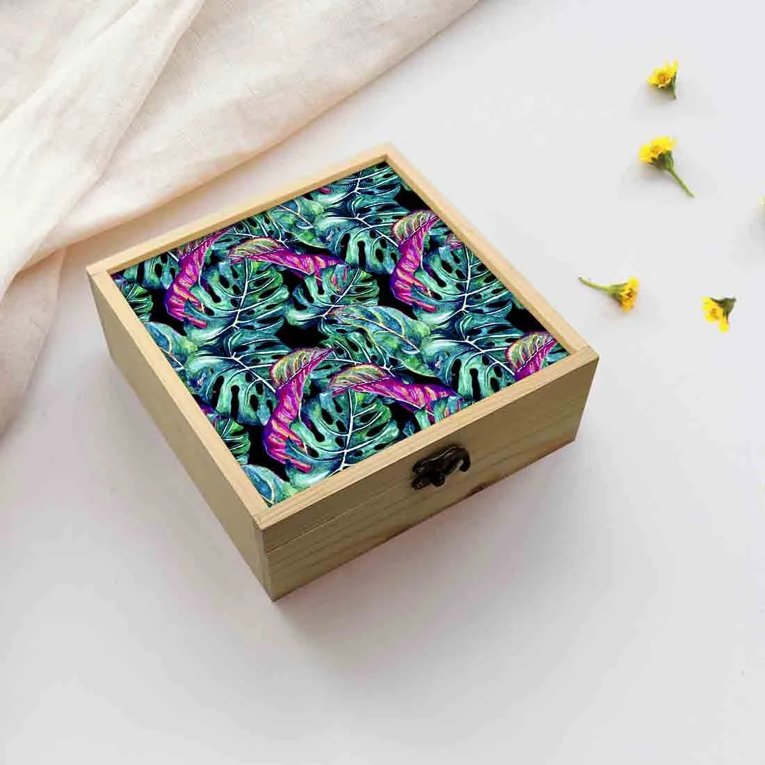 Jewellery Box Wooden Jewelry Organizer -  Multicolor Leaf