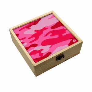 Jewellery Box Wooden Jewelry Organizer -  Pink Army Camouflage