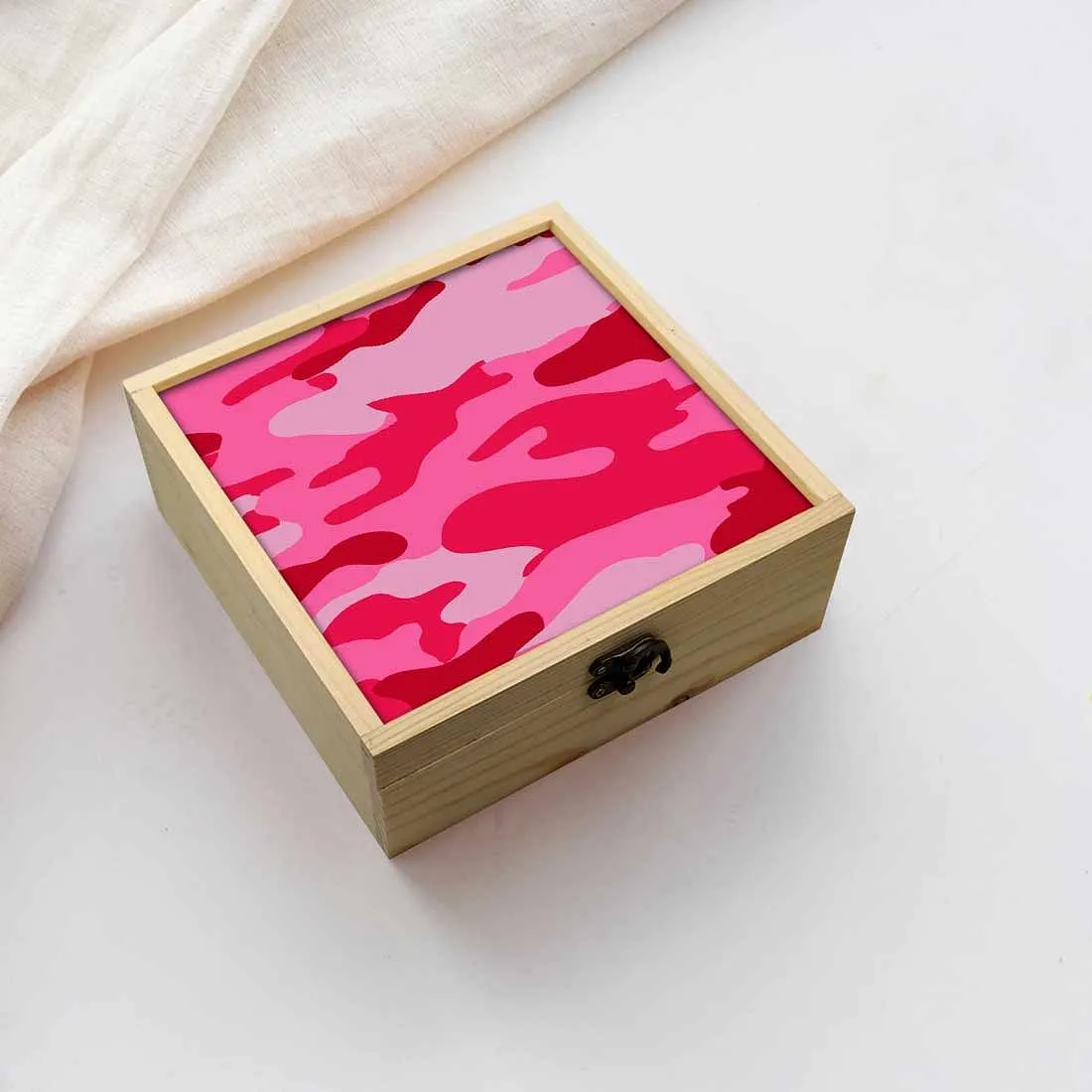 Jewellery Box Wooden Jewelry Organizer -  Pink Army Camouflage