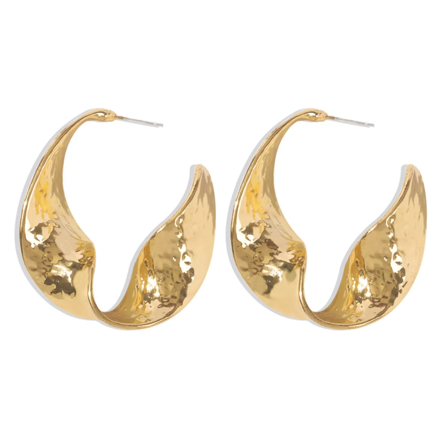 Joker & Witch Twisted Hammerd Bold Gold Earrings for Women