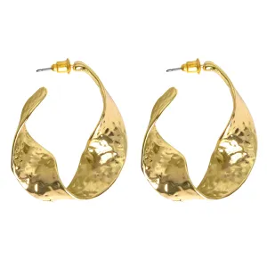 Joker & Witch Twisted Hammerd Bold Gold Earrings for Women