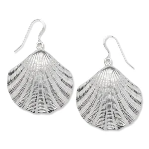 Large Scallop Shell .925 Sterling Silver Earrings