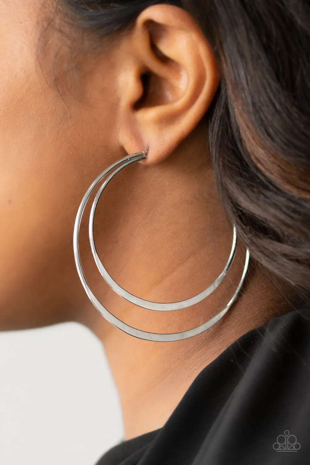 Last HOOP-rah - Silver Paparazzi Earrings