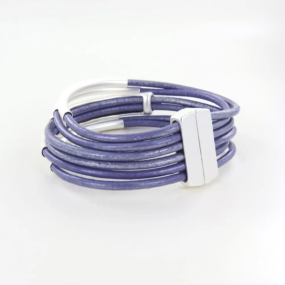 LAVENDER TUBE MATTE SILVER BRACELET