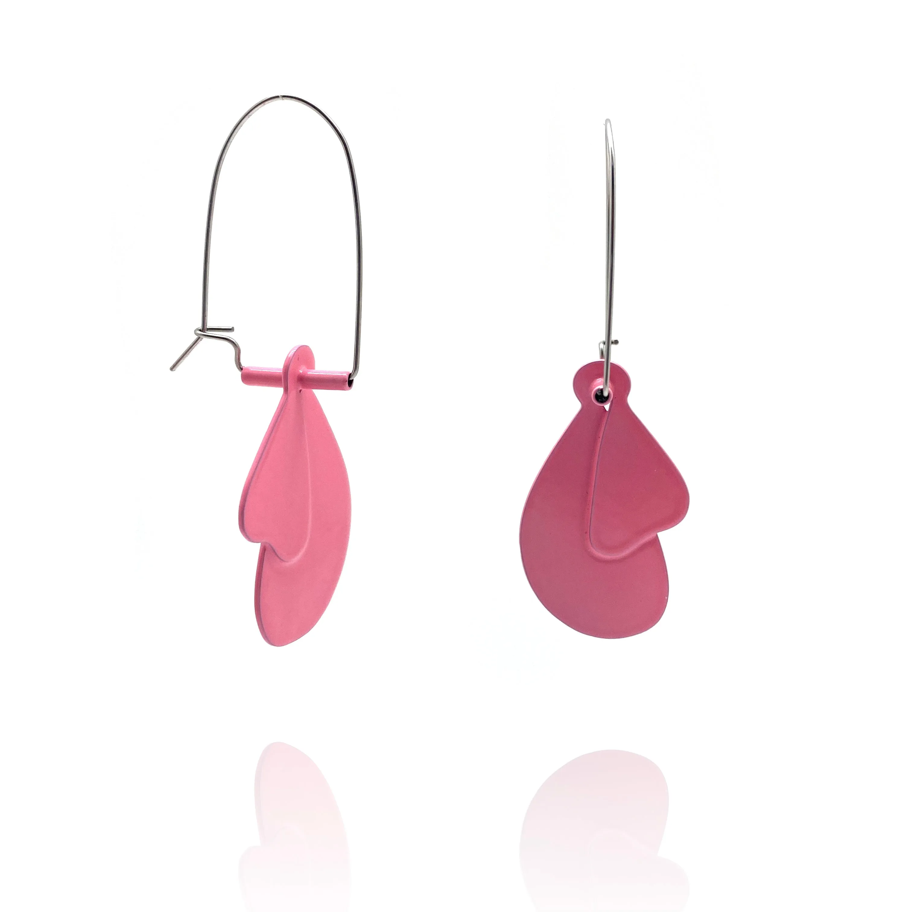 Leaf Earrings - Pink